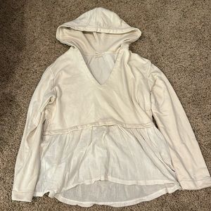 Urban outfitter cream sweatshirt with flowy bottom, size small